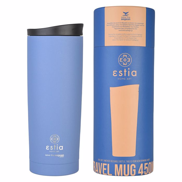 ESTIA Thermos Inox Travel Mug Save the Aegean 450ml Denim Blue 01-20323