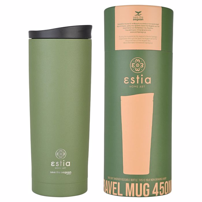 ESTIA Thermos Inox Travel Mug Save the Aegean 450ml Forest Spirit 01-20347
