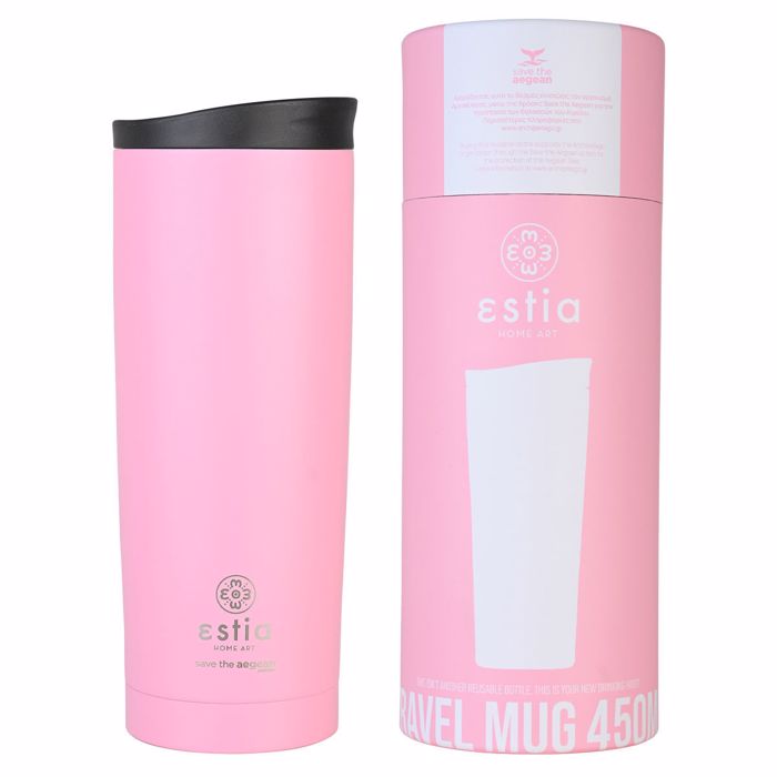 ESTIA Thermos Inox Travel Mug Save the Aegean 450ml Blossom Rose 01-20354