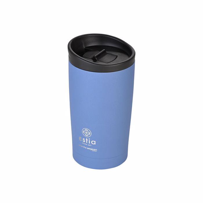 ESTIA Θερμός Inox Travel Mug Save the Aegean 350ml Denim Blue 01-20378 ESTIA Thermos Inox Travel Mug Save the Aegean 350ml Denim Blue 01-20378