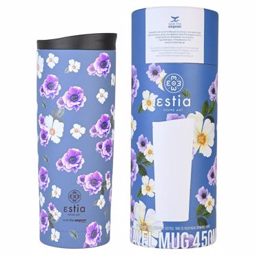 ESTIA Θερμός Inox Travel Mug Save the Aegean 450ml Garden Blue 01-20415