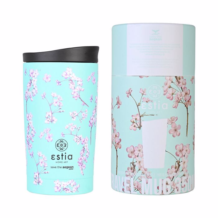 ESTIA Thermos Inox Travel Mug Save the Aegean 350ml Blossom Green 01-20446