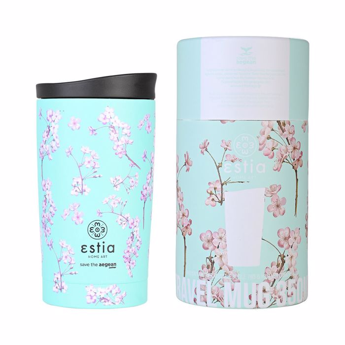 ESTIA Thermos Inox Travel Mug Save the Aegean 350ml Blossom Green 01-20446