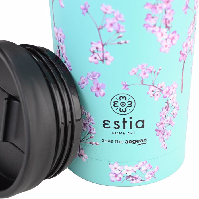 ESTIA Thermos Inox Travel Mug Save the Aegean 350ml Blossom Green 01-20446