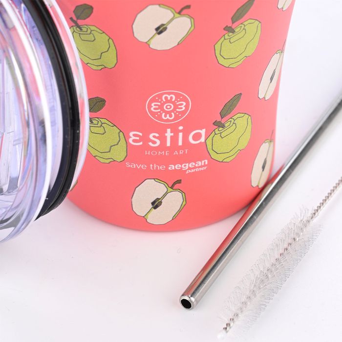 Estia Thermos Coffee Mug Save the Aegean 350ml Apple Odyssey 01-22976