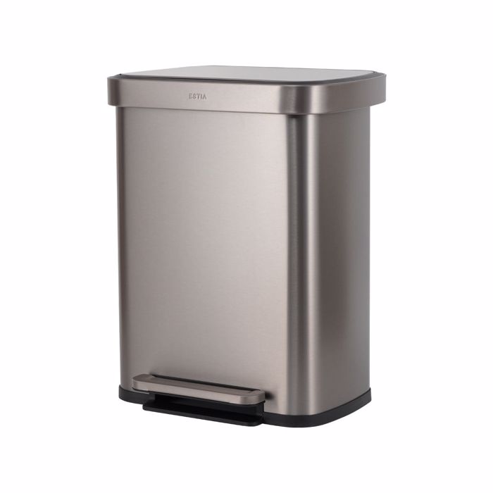 Estia Kados Aporrimmaton FLATOP Soft Close 50lt Mat Inox 45x37.5x57cm 01-31954