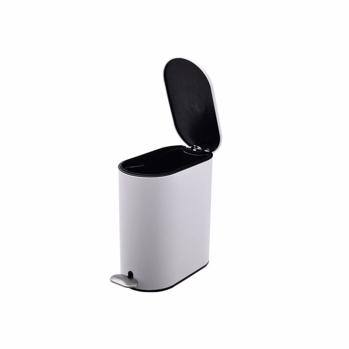 Estia Xartodoxeio Baniou Soft Close Slim Metalliko 5lt Lefko 13.8x28.4x30.5cm 02-14575