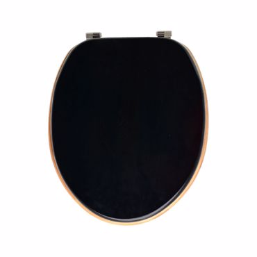 Estia Καπάκι Λεκάνης Μαύρο Bamboo Essentials με Ανοξείδωτους Ρυθμιζόμενους Μεντεσέδες 42.5x37x4.7cm 02-15336