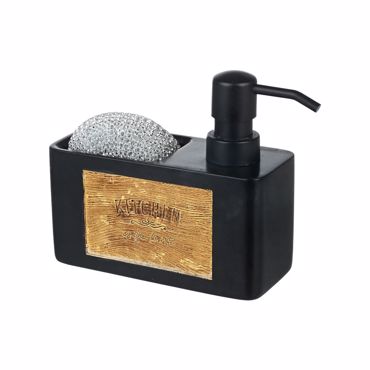 Estia δοχείο υγρού πιάτων 120ml μαύρο με θήκη για σφουγγάρι 15x6x14εκ 02-18122