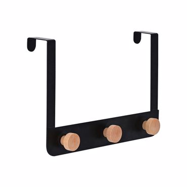 Estia Κρεμάστρα Πόρτας Τριπλή Μεταλλική Μαύρη 02-18269