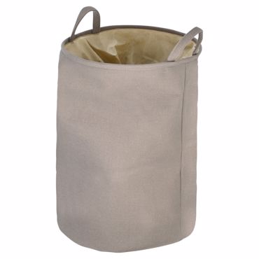 ESTIA Καλάθι Απλύτων Υφασμάτινο Fjord με Χερούλια Φ36x50cm Driftwood 02-19532