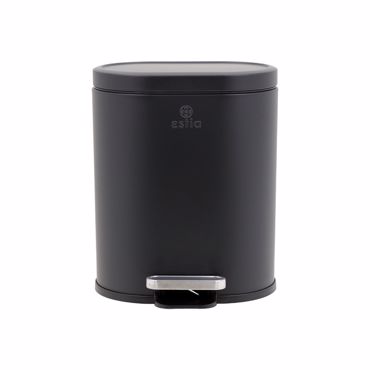 Estia Χαρτοδοχείο Μπάνιου OVOID Soft Close 6lt Μαύρο 24.4x21.5x29.4cm 02-21436