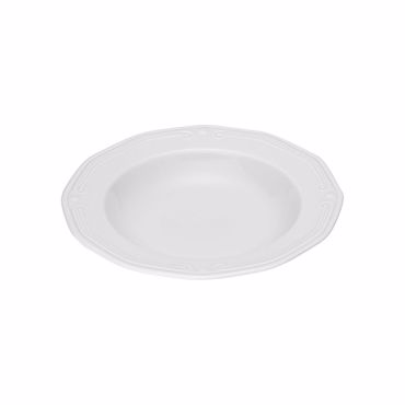 Estia Πιάτο Βαθύ Athénée Πορσελάνινο Ανάγλυφο 23cm Λευκό 07-13455