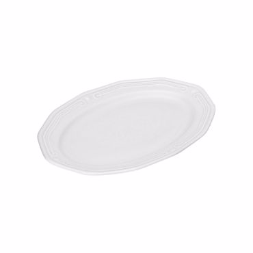 Estia Πιατέλα Οβάλ Athénée Πορσελάνινη Ανάγλυφη 25cm Λευκή 07-13479