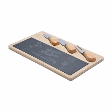 Estia Πλατώ Σερβιρίσματος Σχιστόλιθου με Ξύλινη Βάση και Αξεσουάρ 33x19cm 07-24123