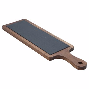 Estia Πλατώ Σερβιρίσματος Σχιστόλιθου με Ξύλινη Βάση Ακακία 44x13cm 07-24192