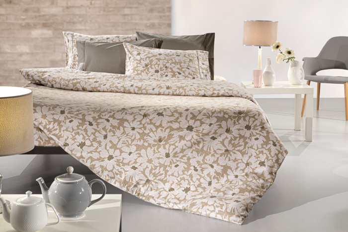 Guy Laroche Σετ με 2 σεντόνια μονά 170X265 και 1 μαξιλαροθήκη MARTIN ALMOND FLANNEL Guy Laroche Set me 2 sentonia mona 170X265 kai 1 maxilarothiki MARTIN ALMOND FLANNEL