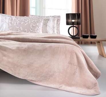 Guy Laroche Βελουτέ Διπλή Κουβέρτα Logo Pudra 220x240cm