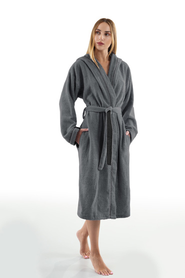 Guy Laroche Μπουρνούζι με κουκούλα CASUAL TITANIUM LARGE