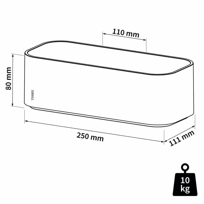 Tiger 2-Store Epitoixio Rafi 25 cm White 1500010146