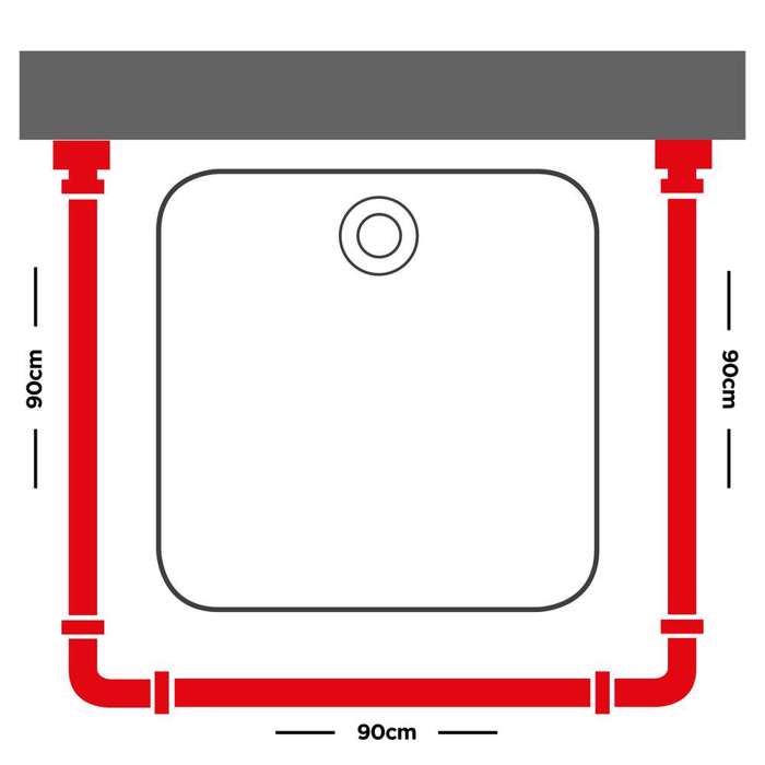 Sealskin 170x80 Ø 28 mm white βραχίονας μπάνιου γωνιακός Sealskin 170x80 Ø 28 mm white braxionas baniou gniakos