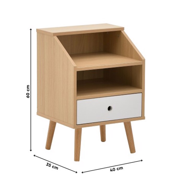 Inart Κομοδίνο Ξύλινο Natural Λευκό 40Χ35Χ60εκ 3-50-020-0018 Inart Komodino Xulino Natural Lefko 40X35X60ek 3-50-020-0018