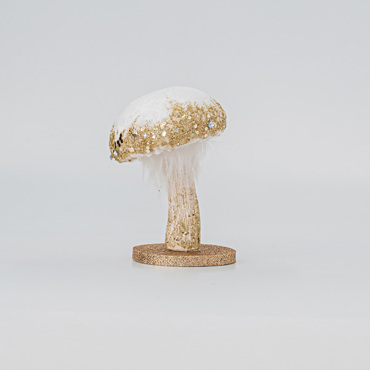 ESTHETI home Μανιτάρι Βελούδινο Λευκό/Χρυσό 7x13cm 600-45580