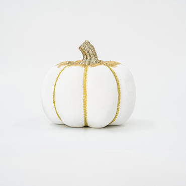 ESTHETI home Κολοκύθα Βελούδινη Λευκή με Χρυσό Glitter 20cm 600-45581
