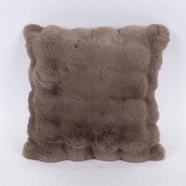 ESTHETI home Μαξιλάρι Γκρι-Καφέ Γούνινο με Κυψέλες 45x45cm 600-46039