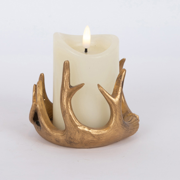 ESTHETI home Διακοσμητικό Κηροπήγιο με Χρυσά Κέρατα Φ12x9.5cm 600-46077
