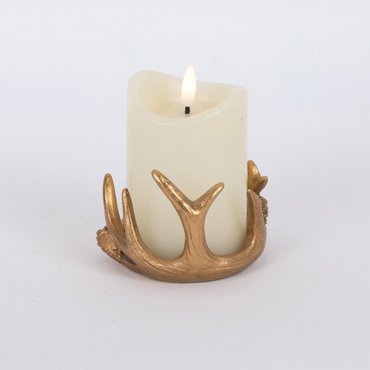ESTHETI home Διακοσμητικό Κηροπήγιο με Χρυσά Κέρατα Φ10x7cm 600-46078