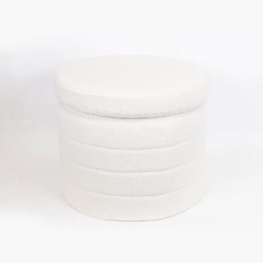 ESTHETI home Σκαμπό Βελούδινο Λευκό Αναδιπλούμενο Φ56x45cm 750-10043