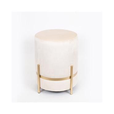 ESTHETI home Σκαμπό Βελούδινο Ιβουάρ με Μεταλλικά Πόδια Χρυσά Φ36x42cm 750-14020