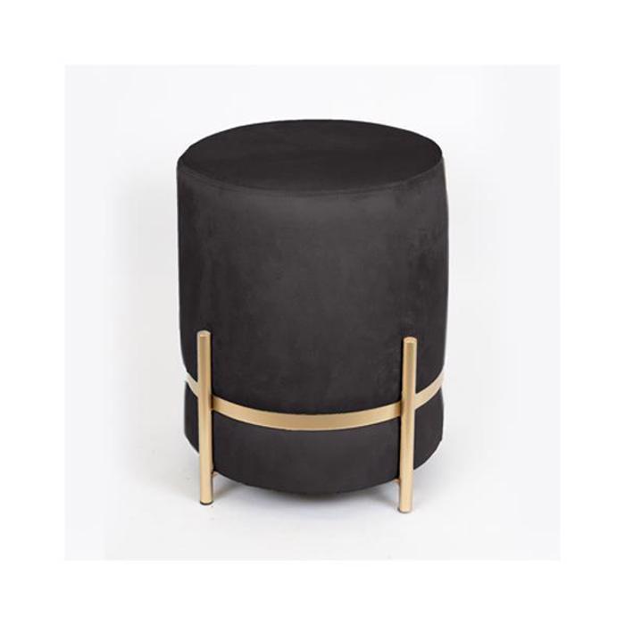 ESTHETI home Skampo Beloudino Mavro me Metallika Podia Xrusa F36x42cm 750-14021