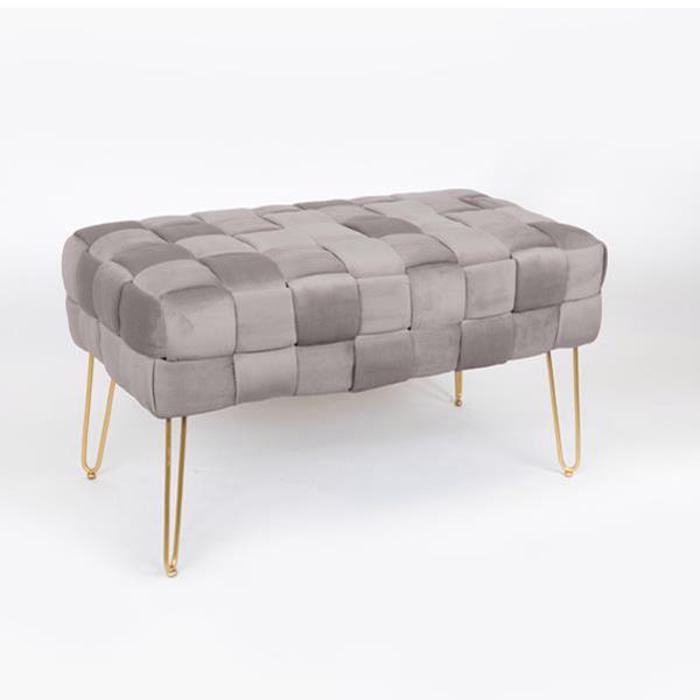 ESTHETI home Tampoure Beloudino Ggri me Sxedio Plexi kai Xrusa Metallika Podia 82x43x46cm 750-18023