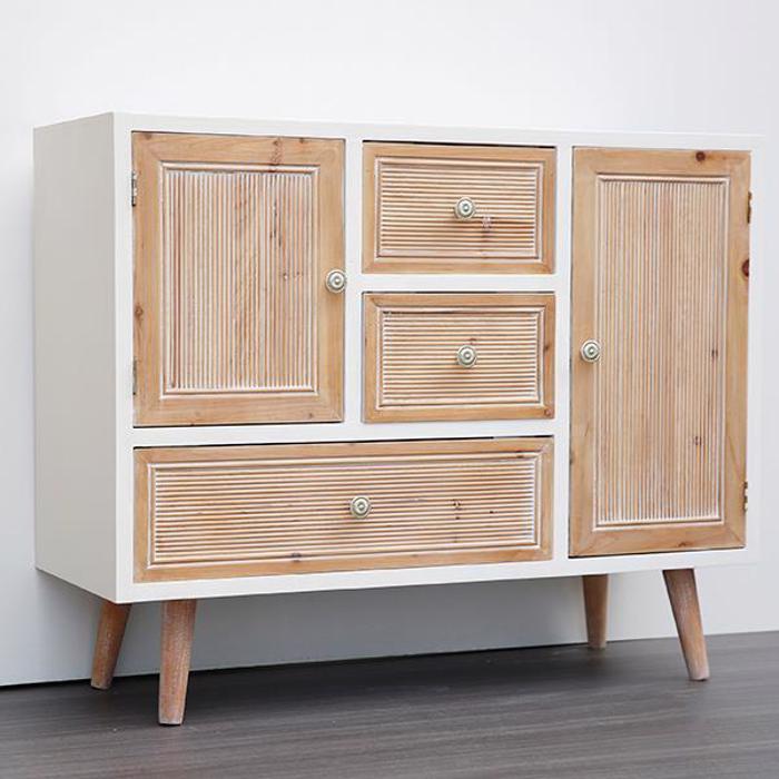 ESTHETI home Surtariera Xulini Lefki me 3 Surtaria kai 2 Ntoulapia se Fusiki Apoxrosi 90x33.5x72cm 750-25012