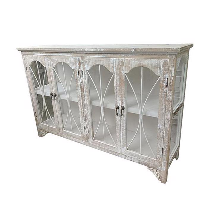 ESTHETI home Boufes Xulinos Lefkos me 4 Portakia 121x32x78cm 750-25019