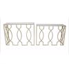 ESTHETI home Set 2 Tem. Konsola Metalliki Xrusi me Gyalini Epifaneia 106.5X35.5X79cm/101.5X30.5X73.5cm 750-27015