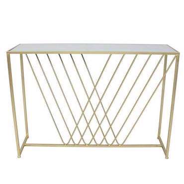 ESTHETI home Κονσόλα Μεταλλική Χρυσή με Επιφάνεια Καθρέπτη 107.5x31x78cm 750-27018