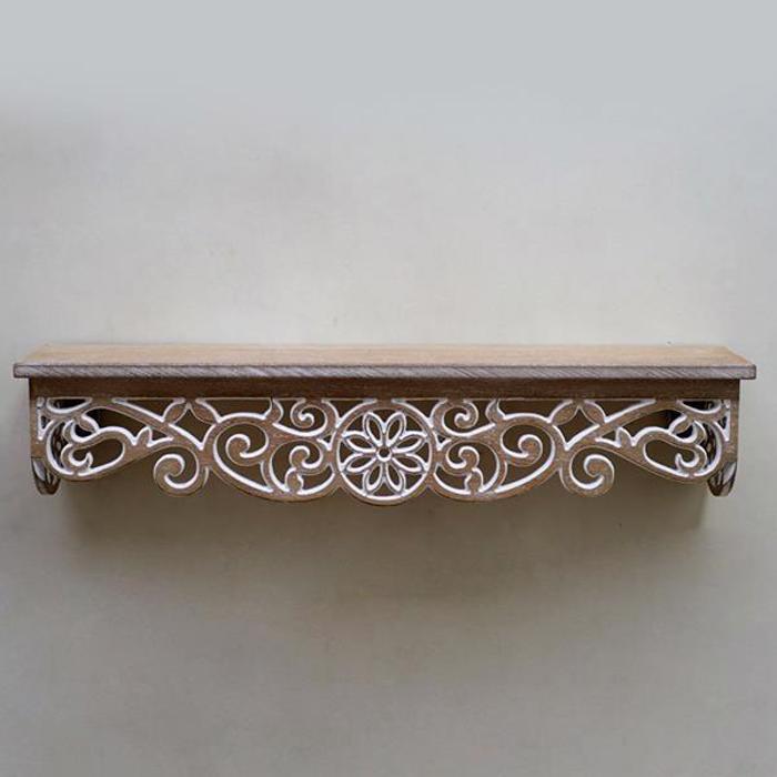 ESTHETI home Rafiera Toixou Xulini se Fusiki Apoxrosi me Lefkes Leptomereies 23.43x3.94x4.72cm 750-30015