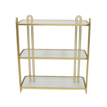 ESTHETI home Ραφιέρα Μεταλλική Χρυσή με 3 Ράφια 73x31.5x81.5cm 750-31512