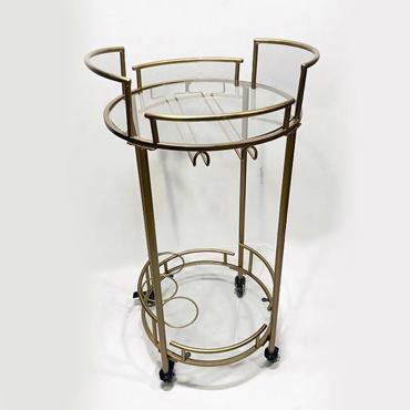 ESTHETI home Τραπεζάκι Βοηθητικό Μεταλλικό Χρυσό με Ροδάκια 44x40.5x80cm 750-39528