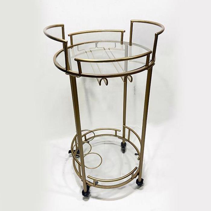 ESTHETI home Trapezaki Boithitiko Metalliko Xruso me Rodakia 44x40.5x80cm 750-39528