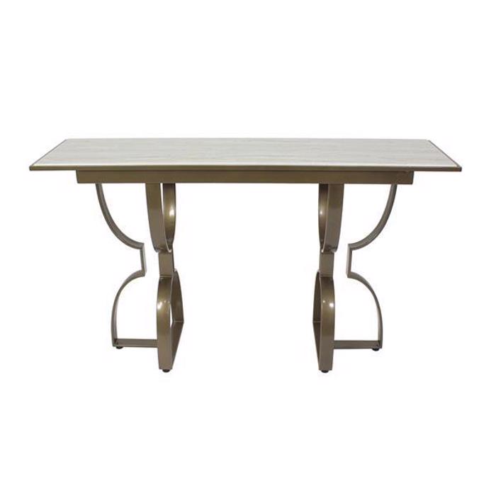 ESTHETI home Trapezi Metalliko Xruso/Lefko 140x40x80cm 750-39562