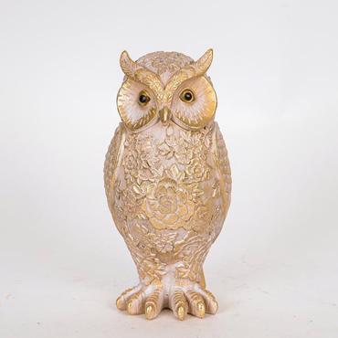 ESTHETI home Επιτραπέζια Διακοσμητική Κουκουβάγια Γκρι/Χρυσή 10.5x10x22cm 752-11564