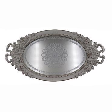 ESTHETI home Δίσκος με Καθρέπτη Resin Ασημί 44.2x4.2x24cm 752-16069