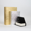 ESTHETI home Set ton 3 Diakosmitika Koutia ''Biblia'' Asimi/Mavro/Xruso 30x21.5x6cm 752-17034