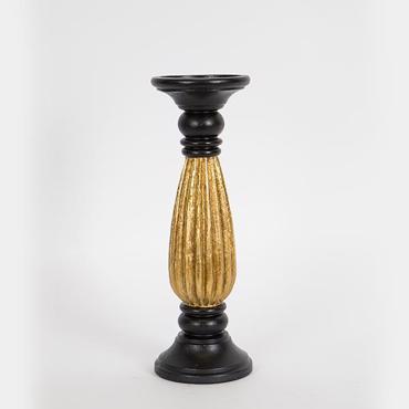 ESTHETI home Κηροπήγιο Resin Μαύρο/Χρυσό 10.5x10.5x30.2cm 752-26011