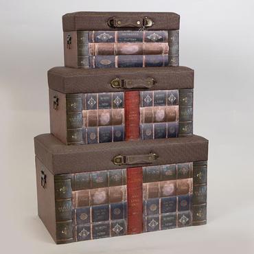 ESTHETI home Σετ των 3 Μπαούλα Καφέ/Ροζ 58x35x32cm 752-28016