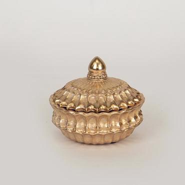 ESTHETI home Διακοσμητικό Κουτί με Καπάκι Resin Χρυσό Νούφαρο Φ9.7x8cm 752-28538